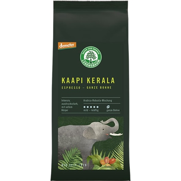 Cafea boabe bio expresso Kaapi Kerala - Lebensbaum, 250 g