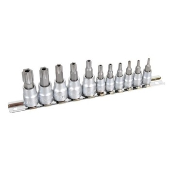 Set 11 chei tip Torx cu gaura centru, otel S2 , cu suport, Kincrome Set 11 chei tip Torx cu gaura centru, otel S2 , cu suport, Kincrome