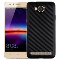 Capac de protectie pentru Huawei Y3II, TPU cu aspect carbon, negru