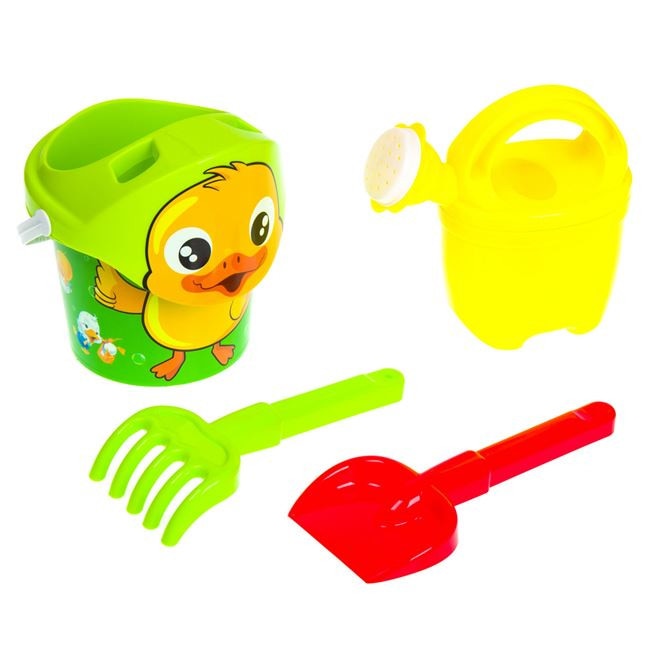 Galetusa cu forme, set de joaca pentru nisip, 4 accesorii, 13 cm, puiut