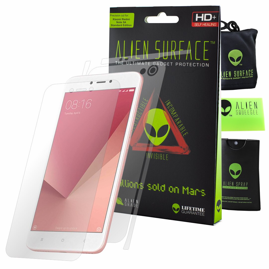 Folie Alien Surface HD, Xiaomi Redmi Y1 Standard Ed., protectie ecran, spate, laterale + Alien Fiber Cadou
