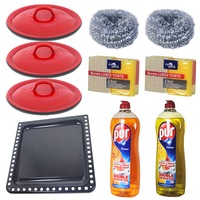 pachet - 3 x capac emailat 30cm  tava cuptor 38x39cm  2 x pur detergent lichid 750ml lemon orangeampgrapef  2 x set burete vase 2bucset  2 x burete sarma imagen 12_0_
0