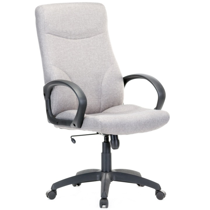 Директорски стол QMOBILI Stilo Grey, E дамаска, люлеещ механизъм, PP рамена, PP основа