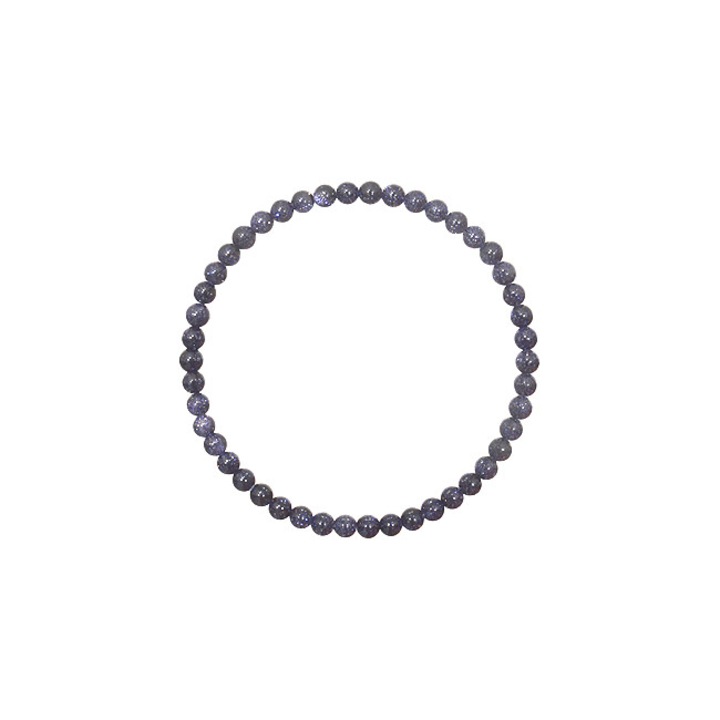 Синя гривна Goldstone - 4 мм сфери - полускъпоценни кристали, унисекс, е-кристали