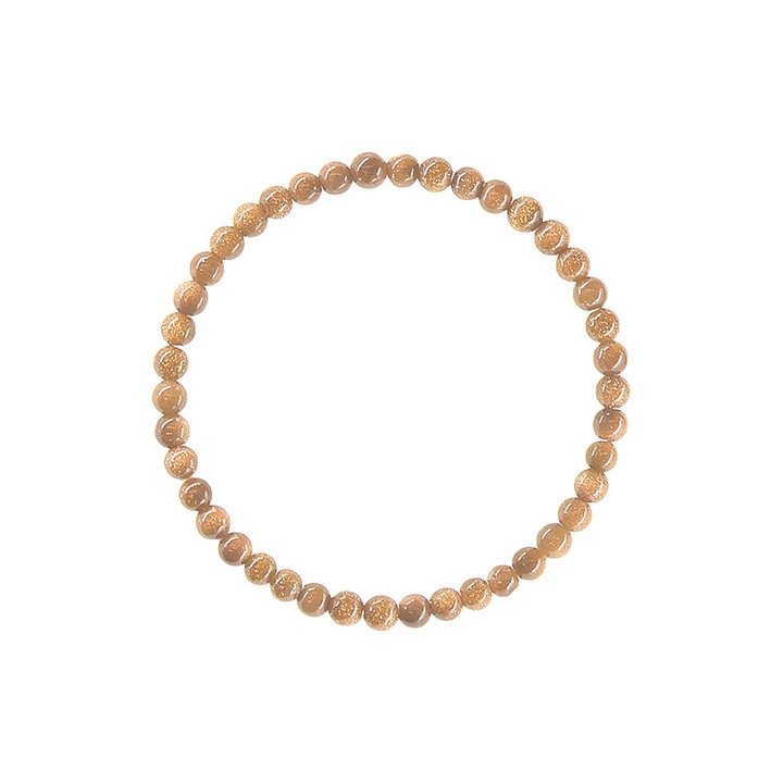 Гривна e-crystals Red Goldstone, 4 мм сфери, Полускъпоценни кристали, Унисекс