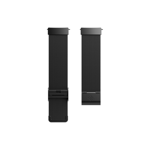 Curea ceas smartwatch Fitbit Versa, Accessory Metal Mesh Band, Stainless Steel, Black