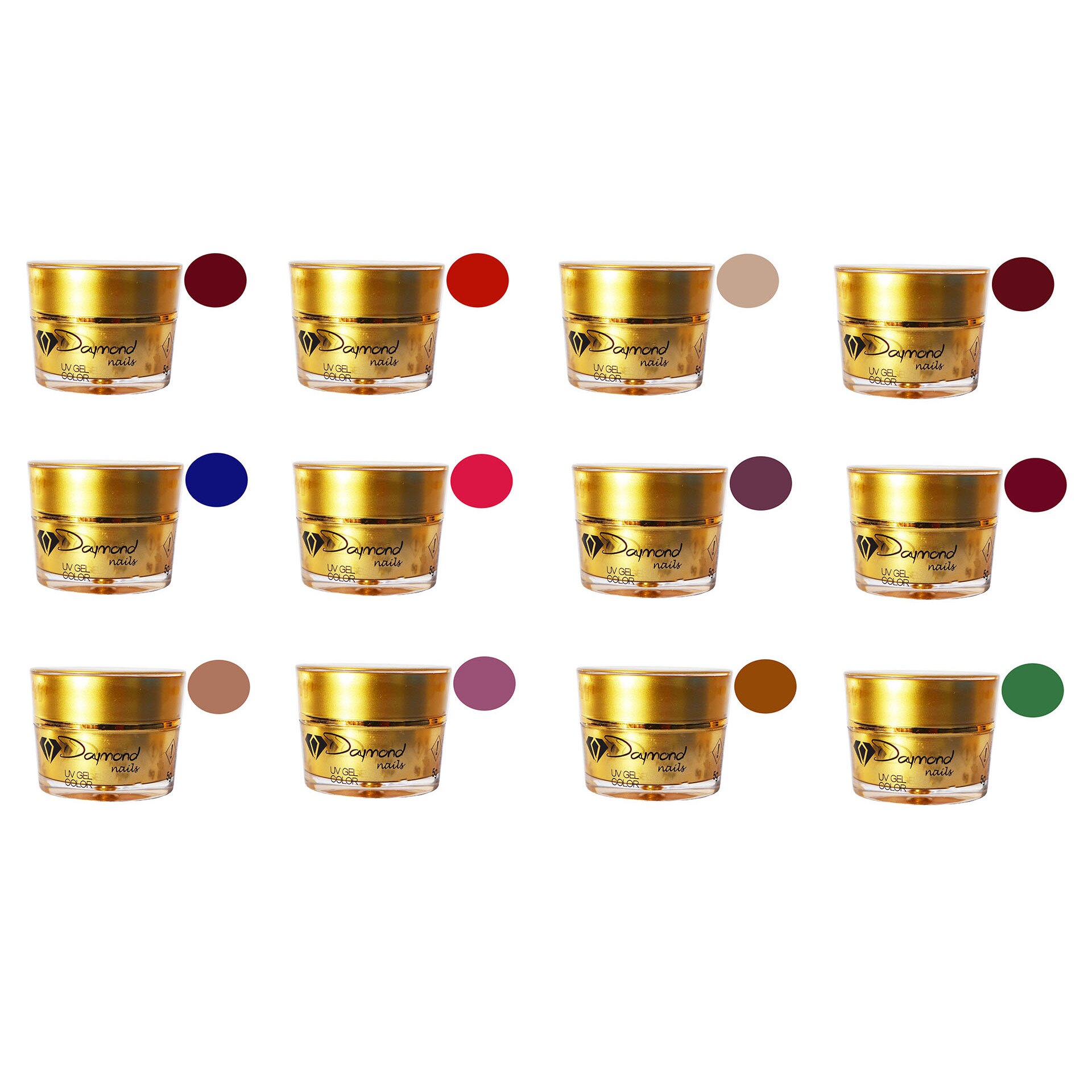Kit Gel Color Daymond Nails 12 mixt