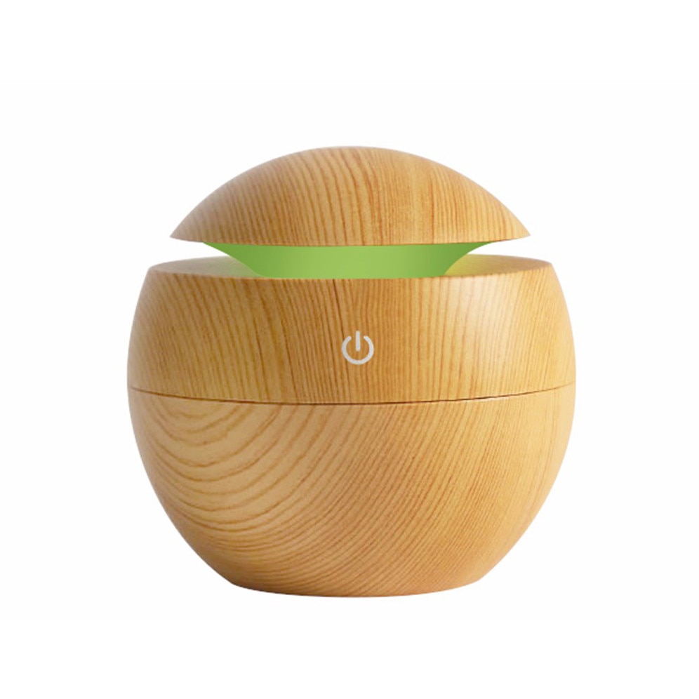 Pachet Difuzor aroma terapie, Aroma Care, stejar deschis, 150 ml, 7 culori + Ulei aromaterapie