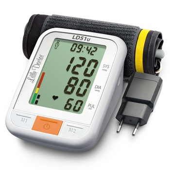Tensiometru electronic de brat Little Doctor LD 51U, manseta 22 - 42 cm, indicator WHO, adaptor priza inclus, Alb/Gri Tensiometru electronic de brat Little Doctor LD 51U, manseta 22 - 42 cm, indicator WHO, adaptor priza inclus, Alb/Gri