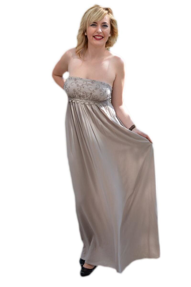 Rochie de plaja, model lung, brodat, D&J Exclusive, Nisipiu