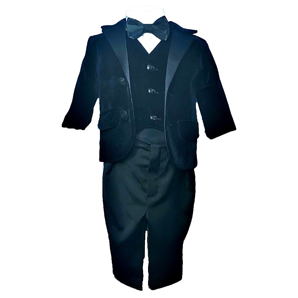 Set 6 piese costum botez catifea 3-6 luni