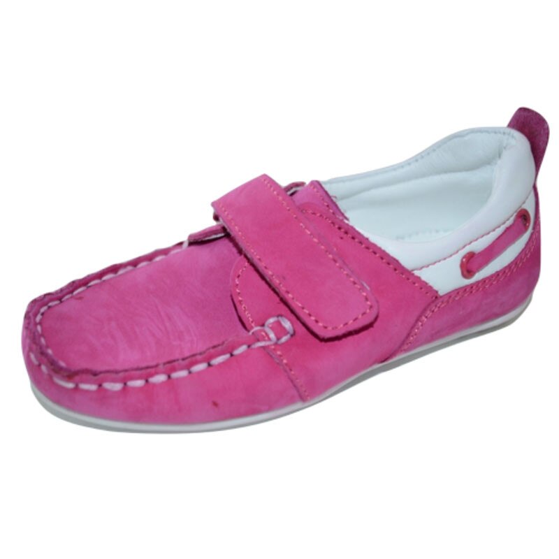 Mocasini ortopedici din piele, pentru fete, Pinky Pinky, inchidere velcro, Fucsia