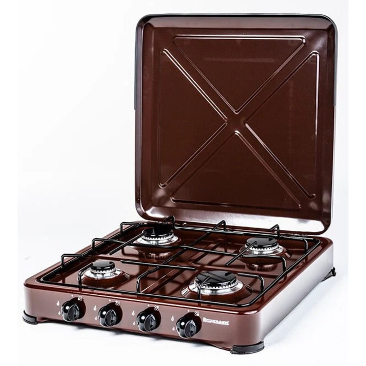 Plita Ravanson Gaz K-04BR 4 zone Maro