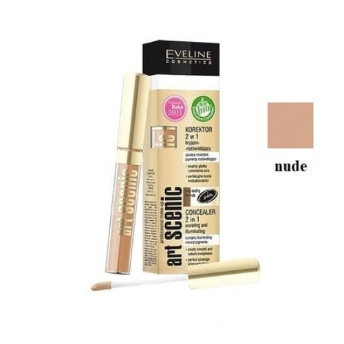 Corector lichid Eveline Cosmetics 2 in 1 corector si iluminator nuanta 05 Nude