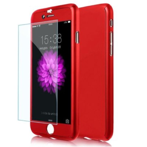 Capac de protectie Full cover 360° pentru Apple Iphone 5/5S, rosu
