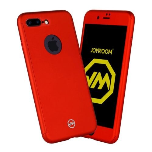 Husa Full Cover 360° JOYROOM pentru Apple Iphone 7 Plus, sticla inclusa, rosu