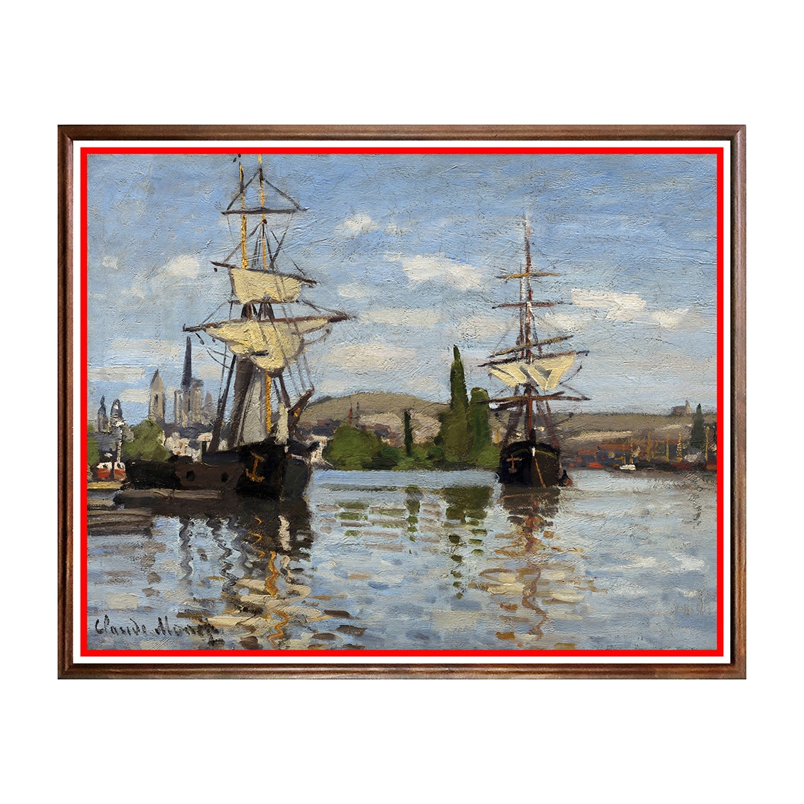 Tablou Poster, Arta Sec. XIX, Claude Monet - Ships Riding on the Seine at Rouen - ASN-023, 40 x 50 cm