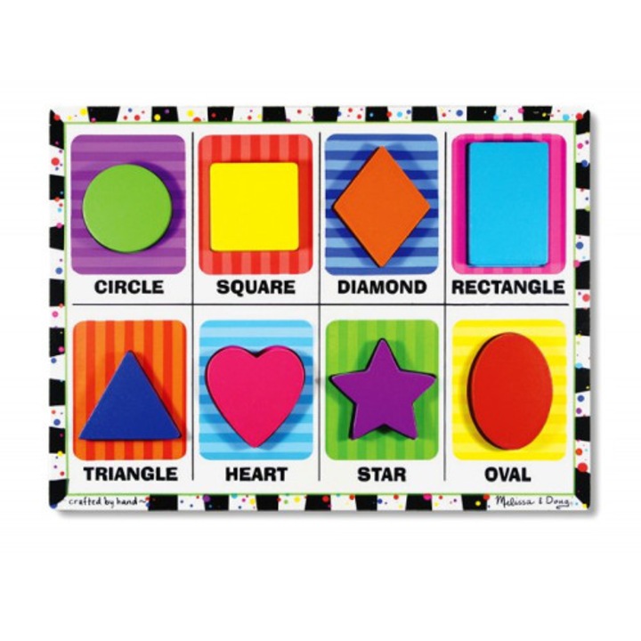 Puzzle Melissa & Doug de Lemn in Relief Forme Geometrice