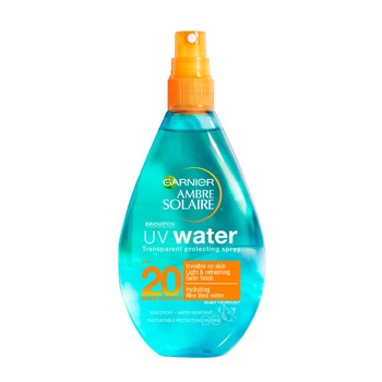 Spray cu protectie solara bifazic Garnier Ambre Solaire UV Water SPF 20, 150 ml Spray cu protectie solara bifazic Garnier Ambre Solaire UV Water SPF 20, 150 ml