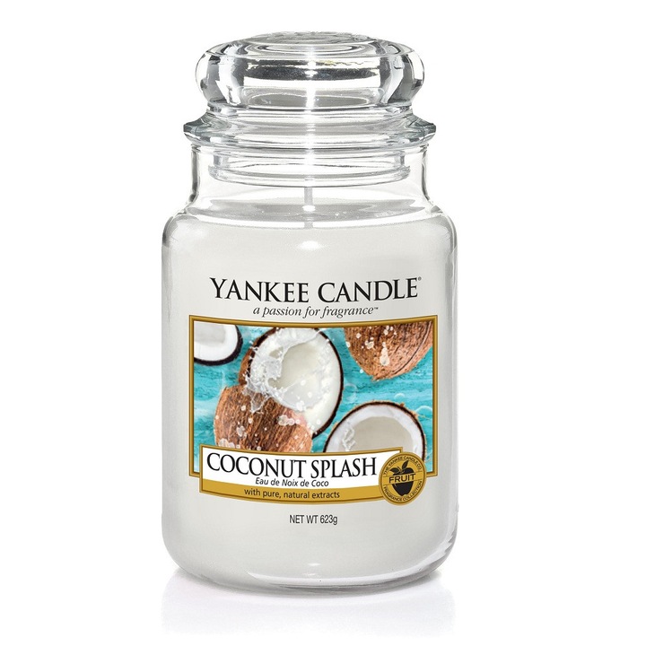Ароматизирана свещ Yankee Candle Coconut Splash, Голям буркан