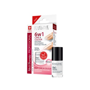 Tratament unghii Eveline 6in1 Care and Colour French 5 ml Tratament unghii Eveline 6in1 Care and Colour French 5 ml