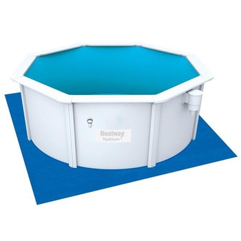 Covoras suport protectie pentru piscina Bestway, 1.1kg, 335x335cm, albastru Covoras suport protectie pentru piscina Bestway, 1.1kg, 335x335cm, albastru