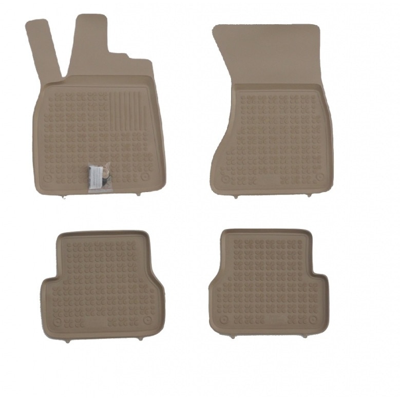 Set covoare cauciuc MAGSTAR stil tavita BEJ VW PASSAT B8 2014-, fara miros calitate premium, suprafata anti-derapanta