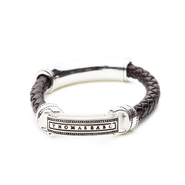 Bőr és rozsdamentes acél karkötő, Lusio modell Neki