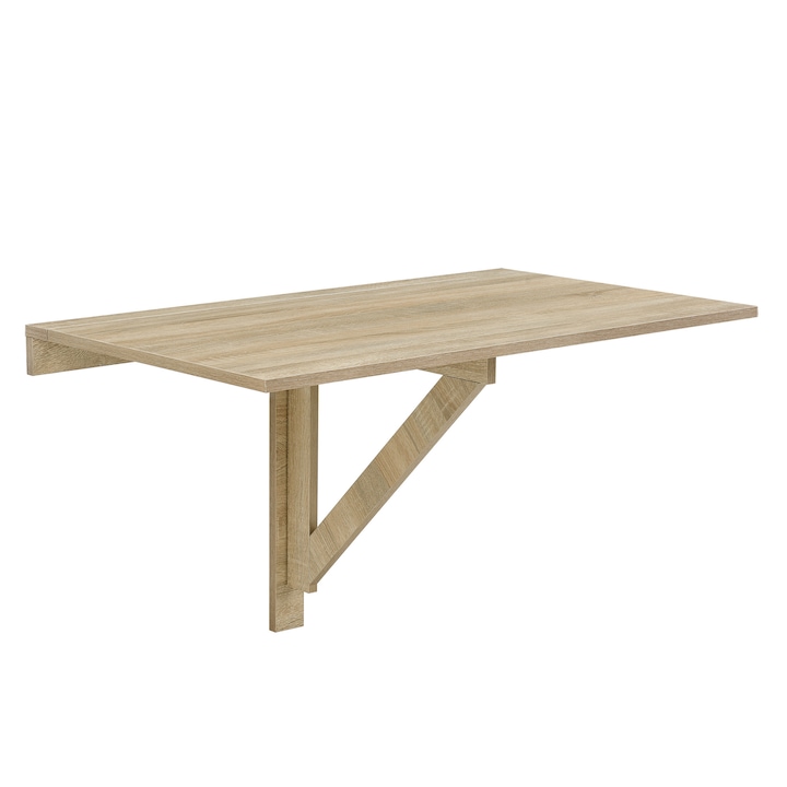 [en.casa]® Falra szerelhető fel- és lehajtható konyhai asztal íróasztal 100 x 60 x 58 cm faszín