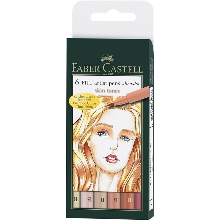 Pitt Artist Pen Faber-Castell (комплект / 6 броя тона на кожата)