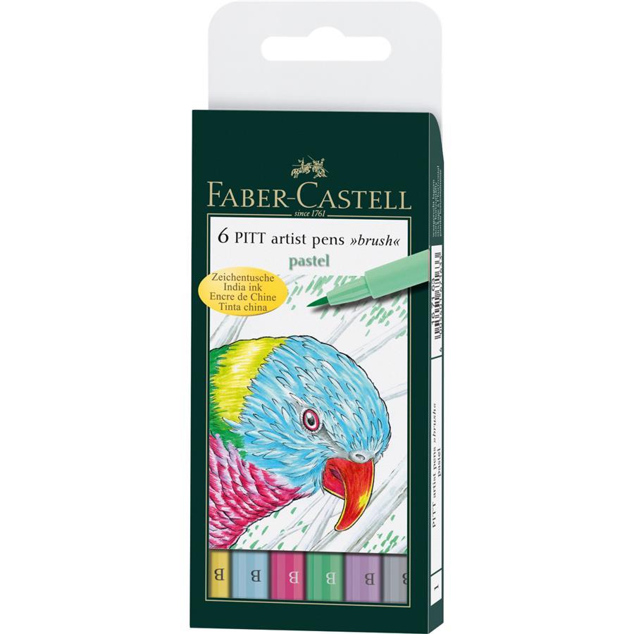 Pitt Artist Pen Faber-Castell (set/ 6 buc pastel)