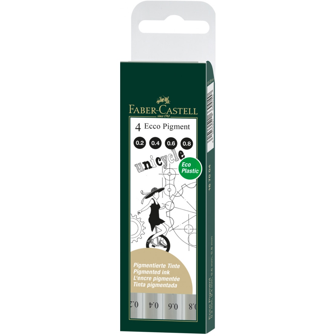 Liner Eco Pigment Faber-Castell (set/ 4 buc)