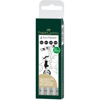 Liner Eco Pigment Faber-Castell (set/ 4 buc) Liner Eco Pigment Faber-Castell (set/ 4 buc)