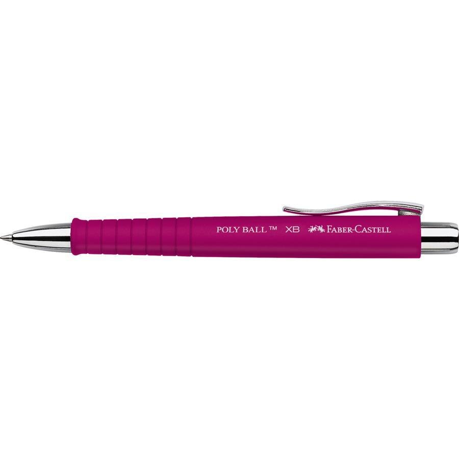 Pix cu mecanism si grip Faber-Castell Poly Ball, Mina XB, Roz