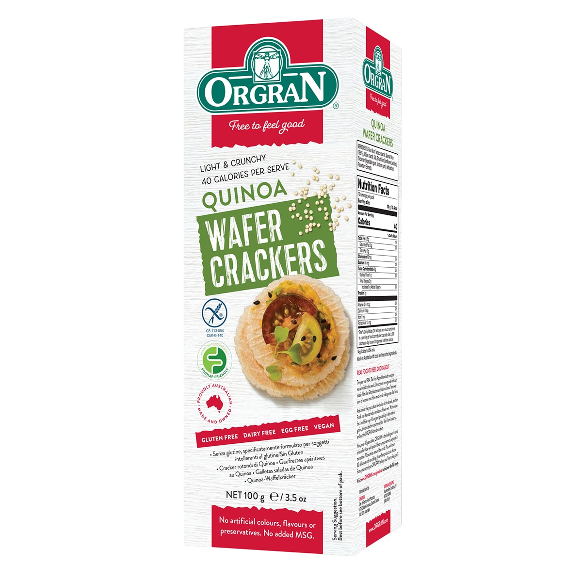 Crackers din Quinoa, Orgran, fara gluten, vegan, 100g