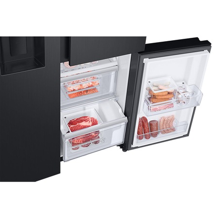 Side by side Samsung RS68N8671B1/EF, 604 l, Full NoFrost, Touch control, Dispenser apa/gheata, Clasa A++, H 178 cm, Black inox