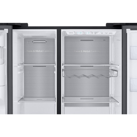 Side by side Samsung RS68N8671B1/EF, 604 l, Full NoFrost, Touch control, Dispenser apa/gheata, Clasa A++, H 178 cm, Black inox