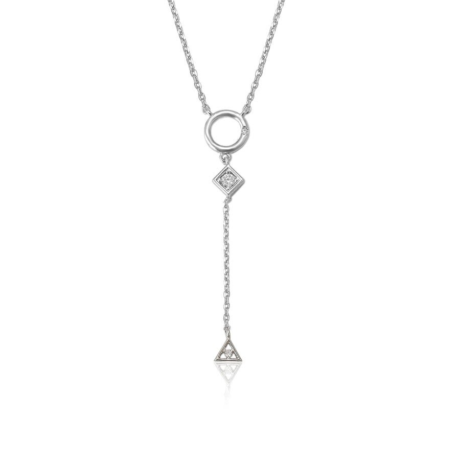 Lantisor placat cu aur alb de 18k Believe