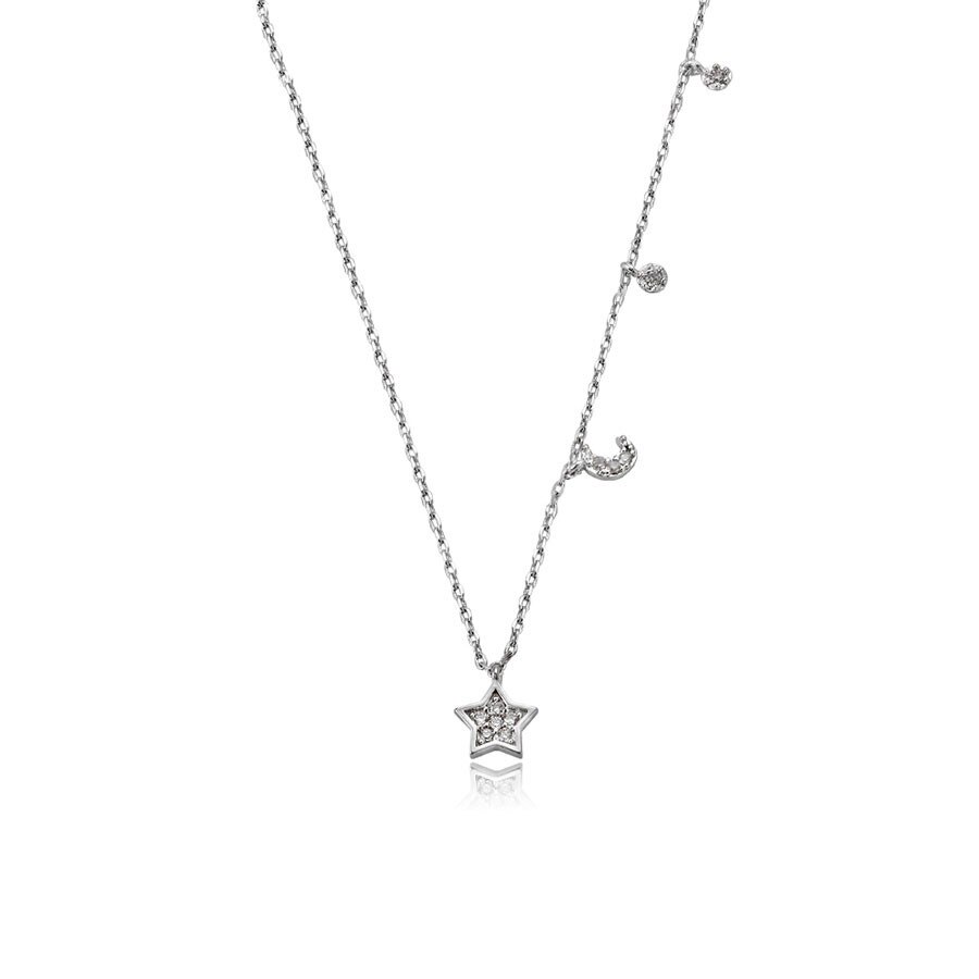 Lantisor placat cu aur alb de 18k si cristale® Dreams