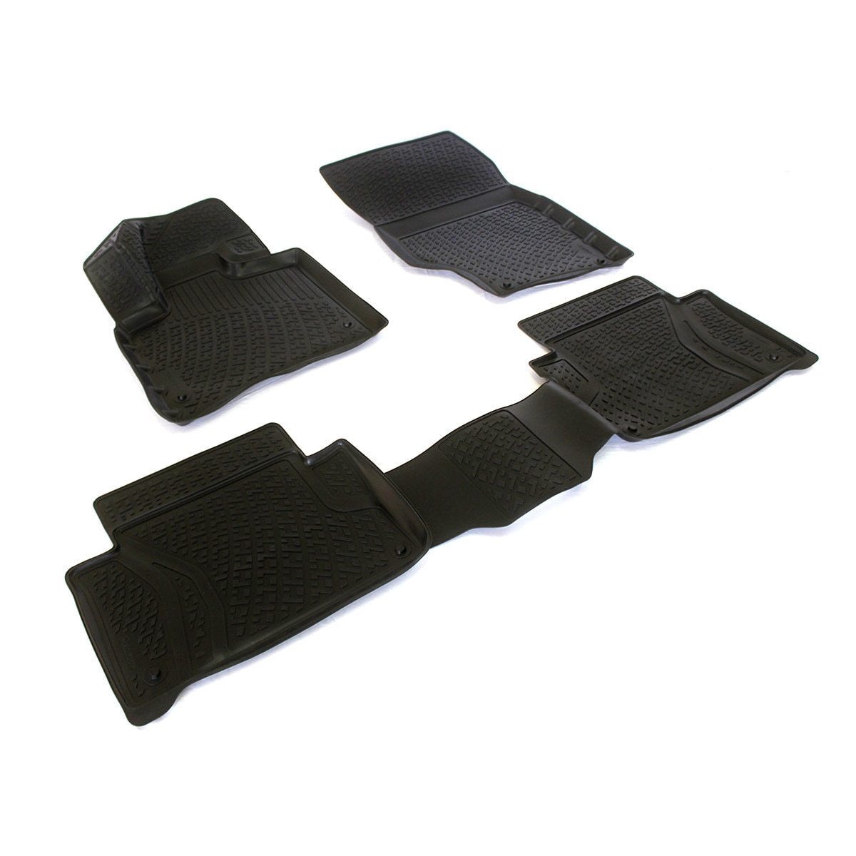 Covoare profesionale IDL® cauciuc stil tavita Audi Q7 2006-2015, Bordura inalta, fara miros, Material cauciucat foarte moale
