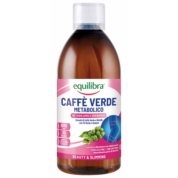 Supliment alimentar pentru slabire, controlul greutatii si drenant, CAFFE VERDE METABOLICO, concentrat lichid pentru slabit, 500 ml