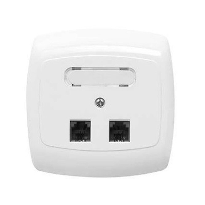 Priza dubla telefonica RJ11 GTP-24B 01, Schneider Electric, Alba