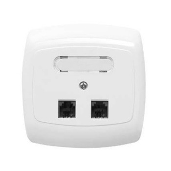 Priza dubla telefonica RJ11 GTP-24B 01, Schneider Electric, Alba Priza dubla telefonica RJ11 GTP-24B 01, Schneider Electric, Alba