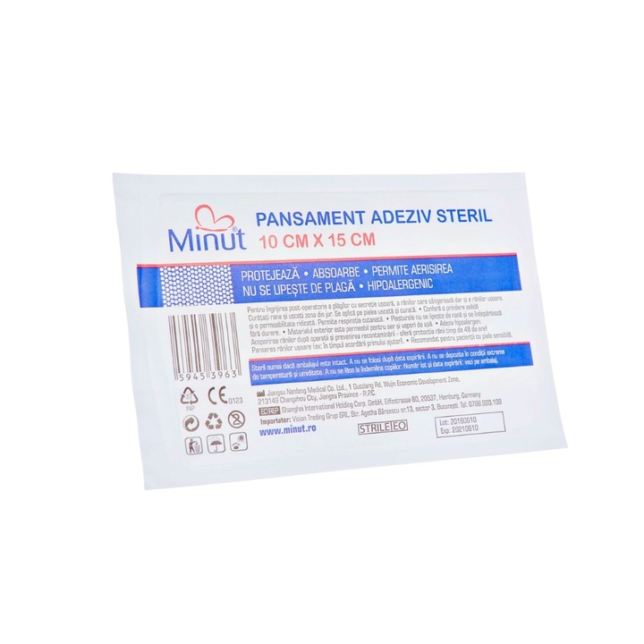 Pansament adeziv steril Minut 10 cm x 15 cm