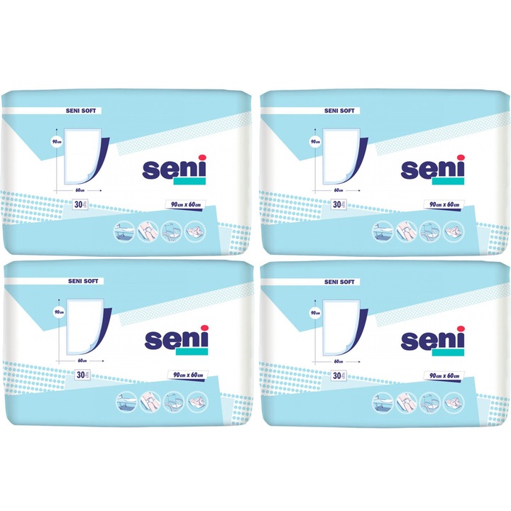 Pachet promo Aleze/Protectii pentru pat Seni Soft, 60 x 90 cm, 4 x 30 bucati
