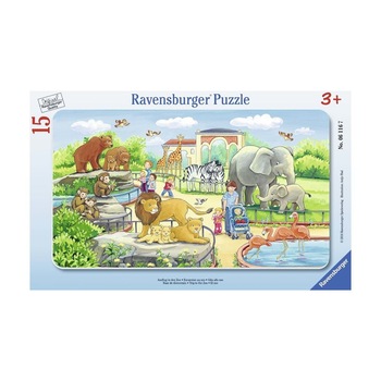 Puzzle Ravensburger - Calatorie La Zoo, 15 piese (06116) Puzzle Ravensburger - Calatorie La Zoo, 15 piese (06116)