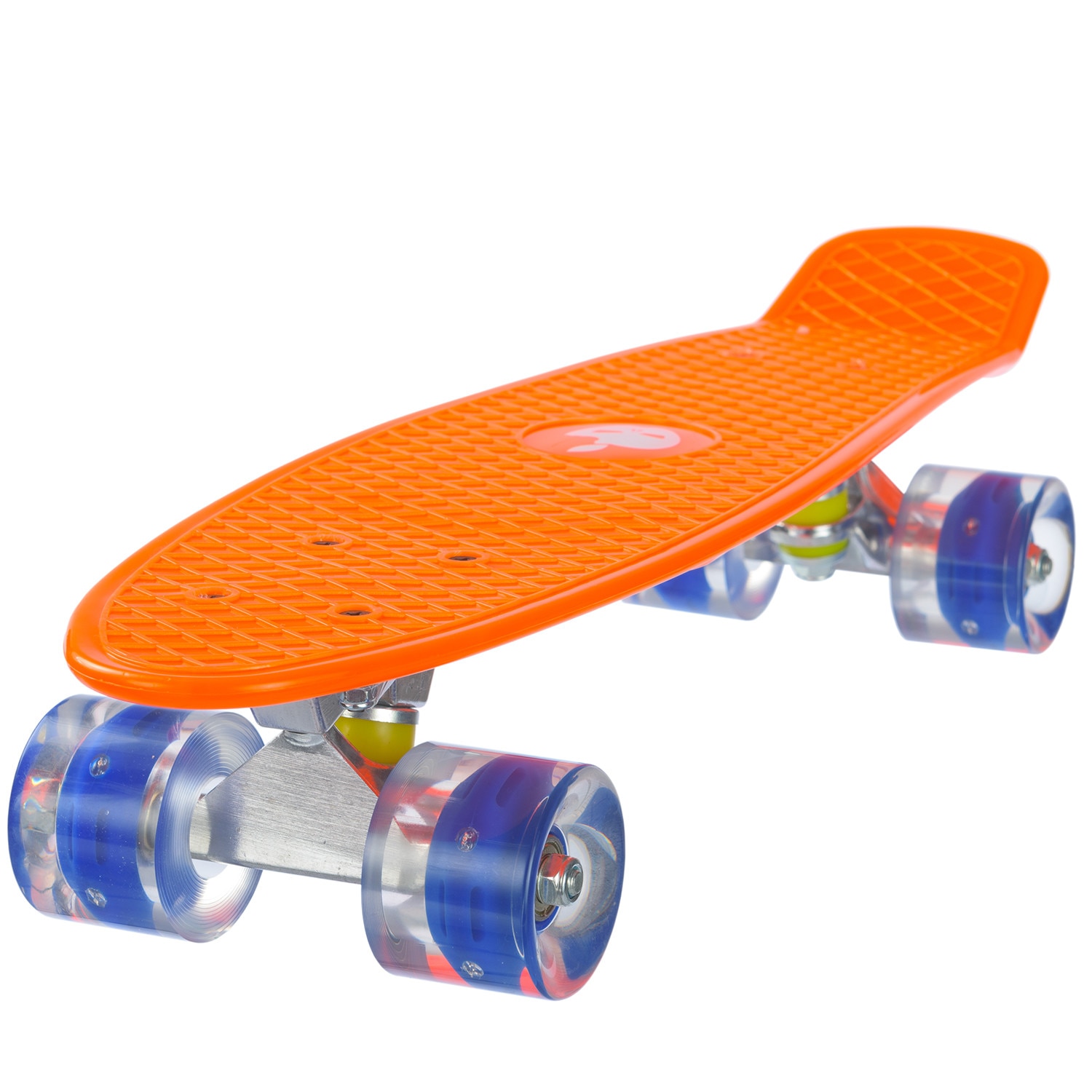 Penny board, roti LED luminoase, Orange