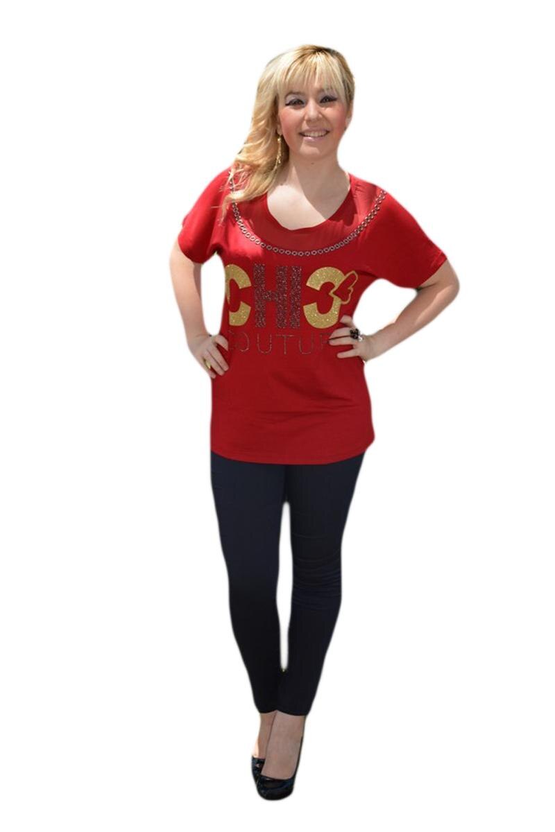 Tricou casual, design rafinat, D&J Exclusive, Portocaliu