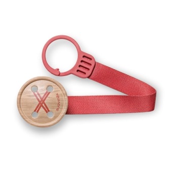 Lantisor suzeta textil nasturas rosu Suavinex Lantisor suzeta textil nasturas rosu Suavinex