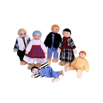 Set papusa Woodylend Familie de 6 persoane Set papusa Woodylend Familie de 6 persoane